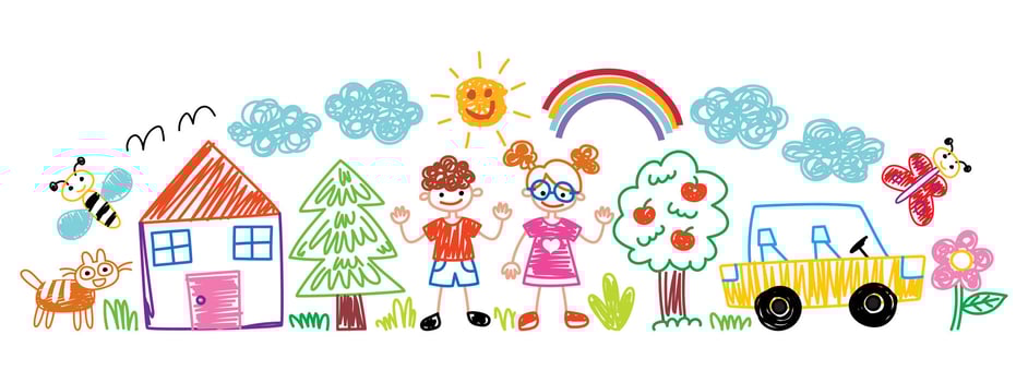 Hand Drawn Childish Characters And Objects vector