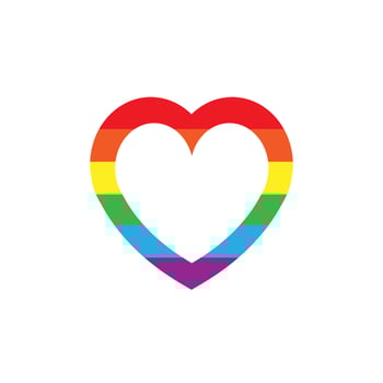 Flat new lgbtq flag heart vector
