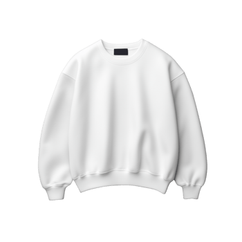 Blank white crewneck sweatshirt on transparent background png