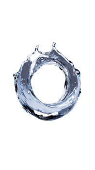 Water splash in circular shape on transparent background png