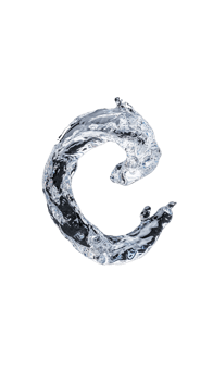 Curved water splash on transparent background png