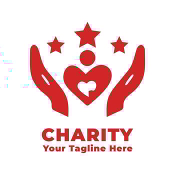 Logo Charity Simple Design With Red Concept vector