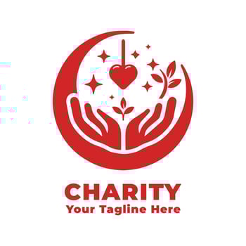 Logo Charity Simple Illustration With Red Concept vector