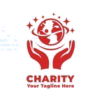 Simple Logo Charity Illustration Silhouette vector