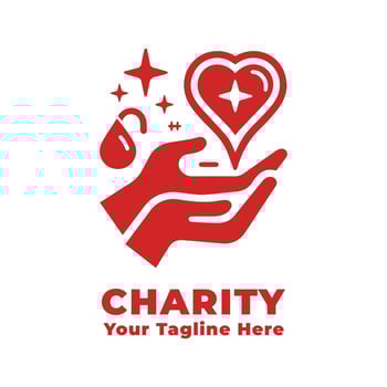 Simple Logo Charity Illustration With Flat Background vector