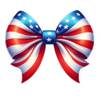 an american flag bow on a transparent background png