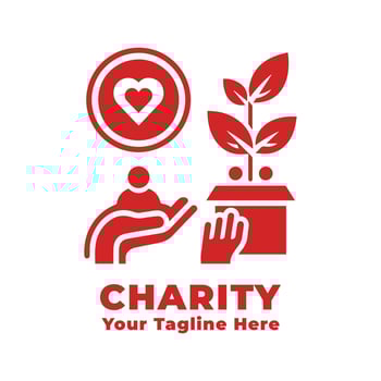 Design Simple Charity Logo Silhouette vector
