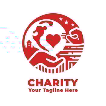 Illustration Simple Charity Logo Silhouette vector