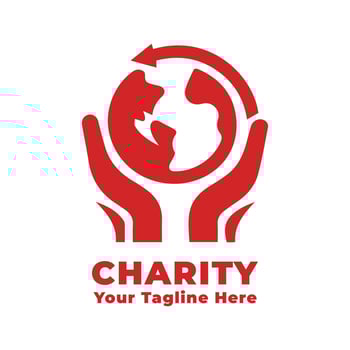Simple Charity Logo Design With Flat Background vector