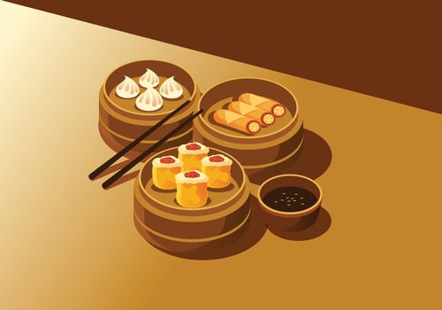 Dimsum Asian Food Illustration vector