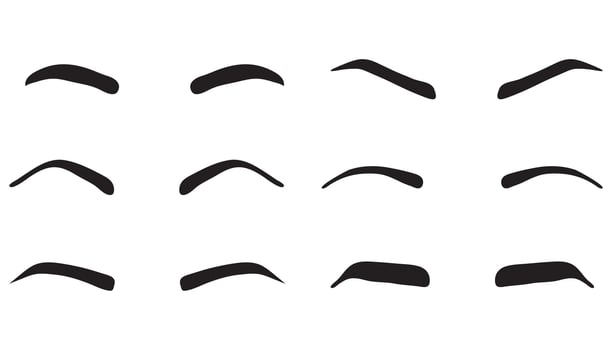 Isolated Eyebrows Set Cartoon Style Eyebrow Makeup Template vector
