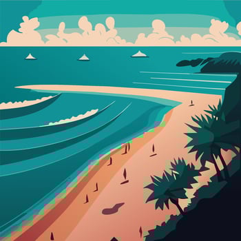 beautiful beach scene vector