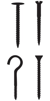 Self-Tapping Screw Icon Set Tools and Hardware Illustrations vector