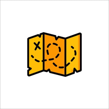 A map with a line through it and a dot on it vector