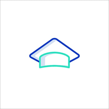 A graduation cap icon on a white background vector