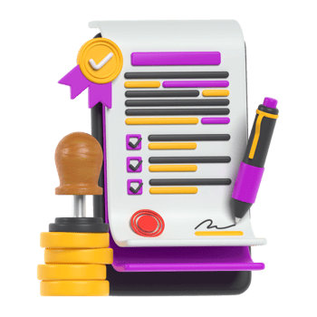 Business Contract in 3d Illustration png