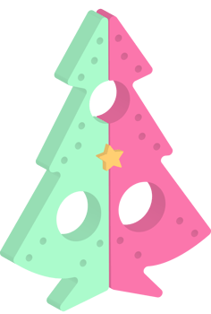 A christmas tree with two sides png
