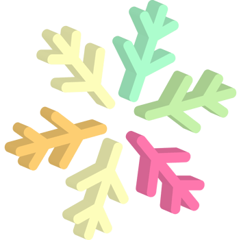 Snowflakes 3d illustration png