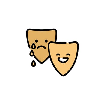 Two theater masks with tears on them vector