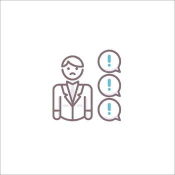 A man with speech bubbles on his face vector