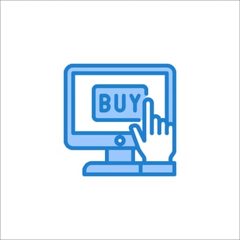 Buy icon on computer monitor vector