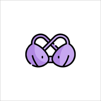 A purple bra with two hearts on it vector