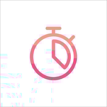 A pink and white stopwatch icon vector