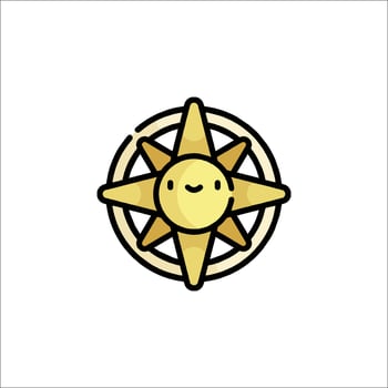 A cartoon sun with a smile on it vector