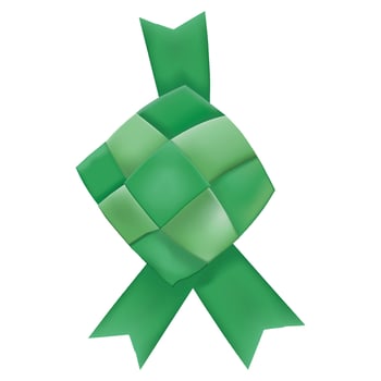 3D ketupat on white background vector