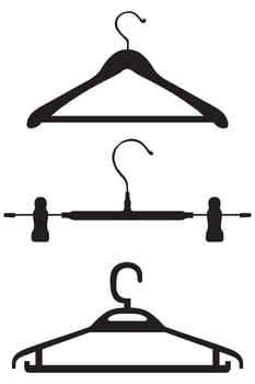 Clothes Hanger Icon Plastic Suit Hanger and Cloakroom Sign vector