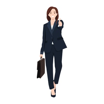 Woman executive showing a thumbs up gesture. vector