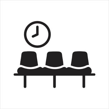 Waiting room icon. Waiting area icon vector