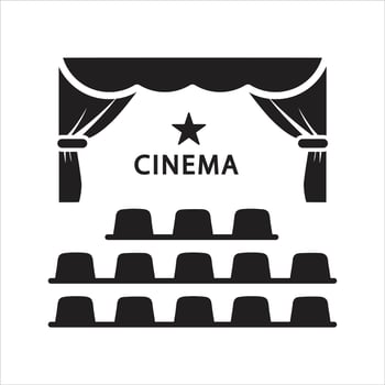 Cinema icon. Movie theater icon vector