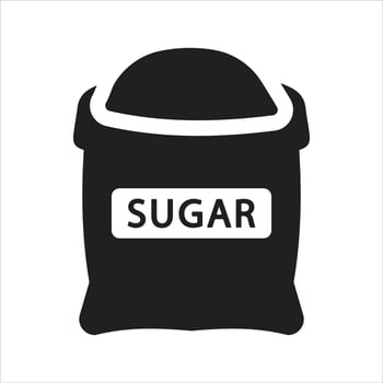 Sugar icon. Open sugar sack icon icon vector