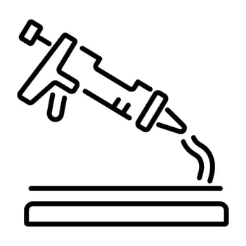 A linear icon of a replacing sealant vector