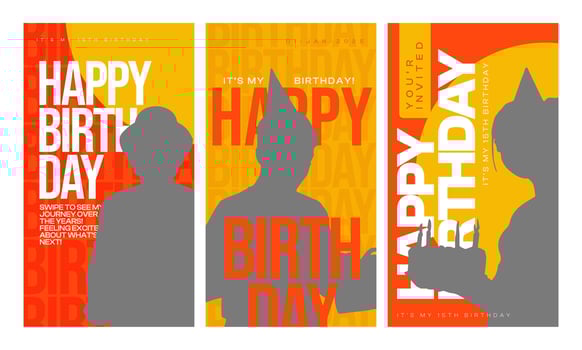Happy Birthday Social Media Stories Template vector