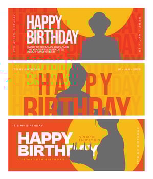 Happy Birthday Celebration. banner template.Social Media Banner.happy Birthday.Happy Birthday Social Media Banner editable template for social media vector