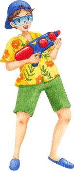 Handdrawn Thailand Songkran Carnival Watercolor png