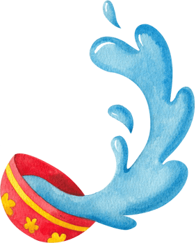 Handdrawn Thailand Songkran Carnival Watercolor png