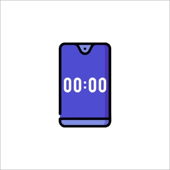 A phone with a timer on it vector