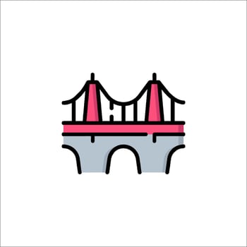 A bridge icon in a flat style vector
