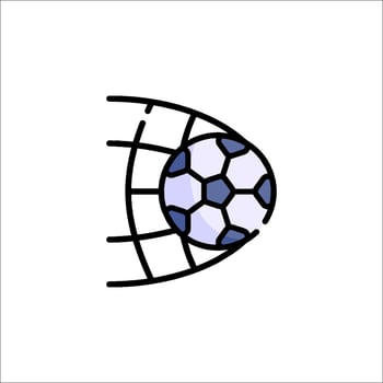 A soccer ball in a net icon vector