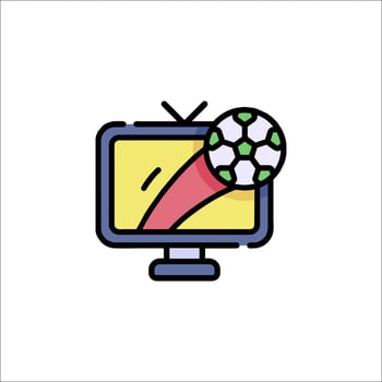A television screen with a soccer ball on it vector