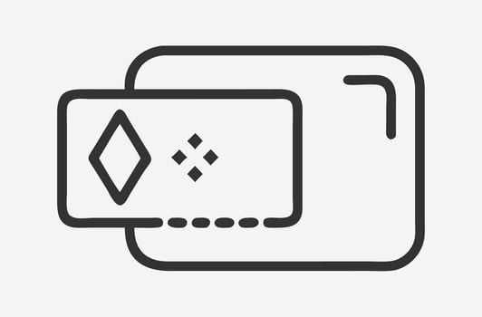 Sleek Card Icon Line Art - Modern Minimalist Digital Design vector