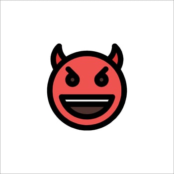 Devil emoji icon illustration vector