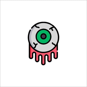 A green eye with a dripping liquid on it vector