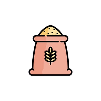 A pink bag with grains of rice in it vector
