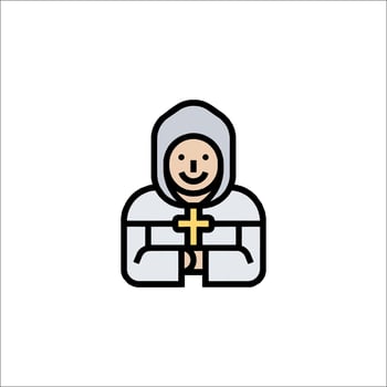 A cartoon character in a hoodie holding a cross vector