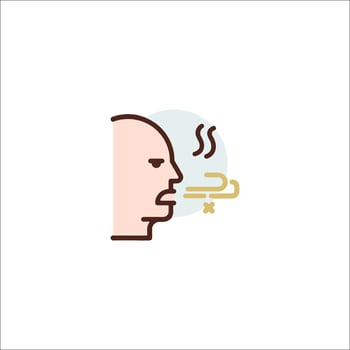 A man's head with a cigarette in it vector