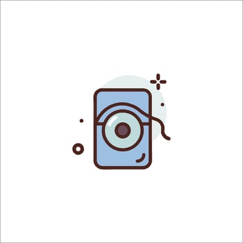 A camera icon with a blue eye vector